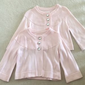 Justice Pink holiday Sweater with diamond buttons